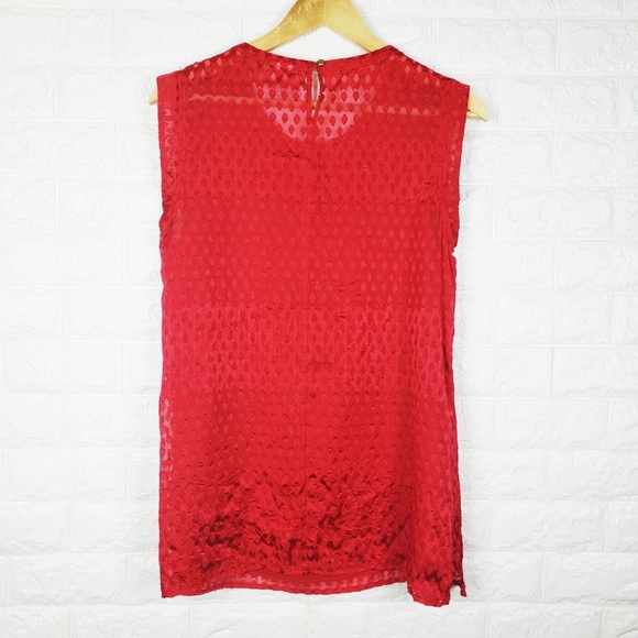 CAbi Patterned Red Scarlet Blouse #3130 Perfect Valentines look! - Picture 3 of 8